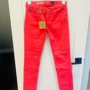 AG Adriano Goldschmied Coral Pink Skinny Jeans